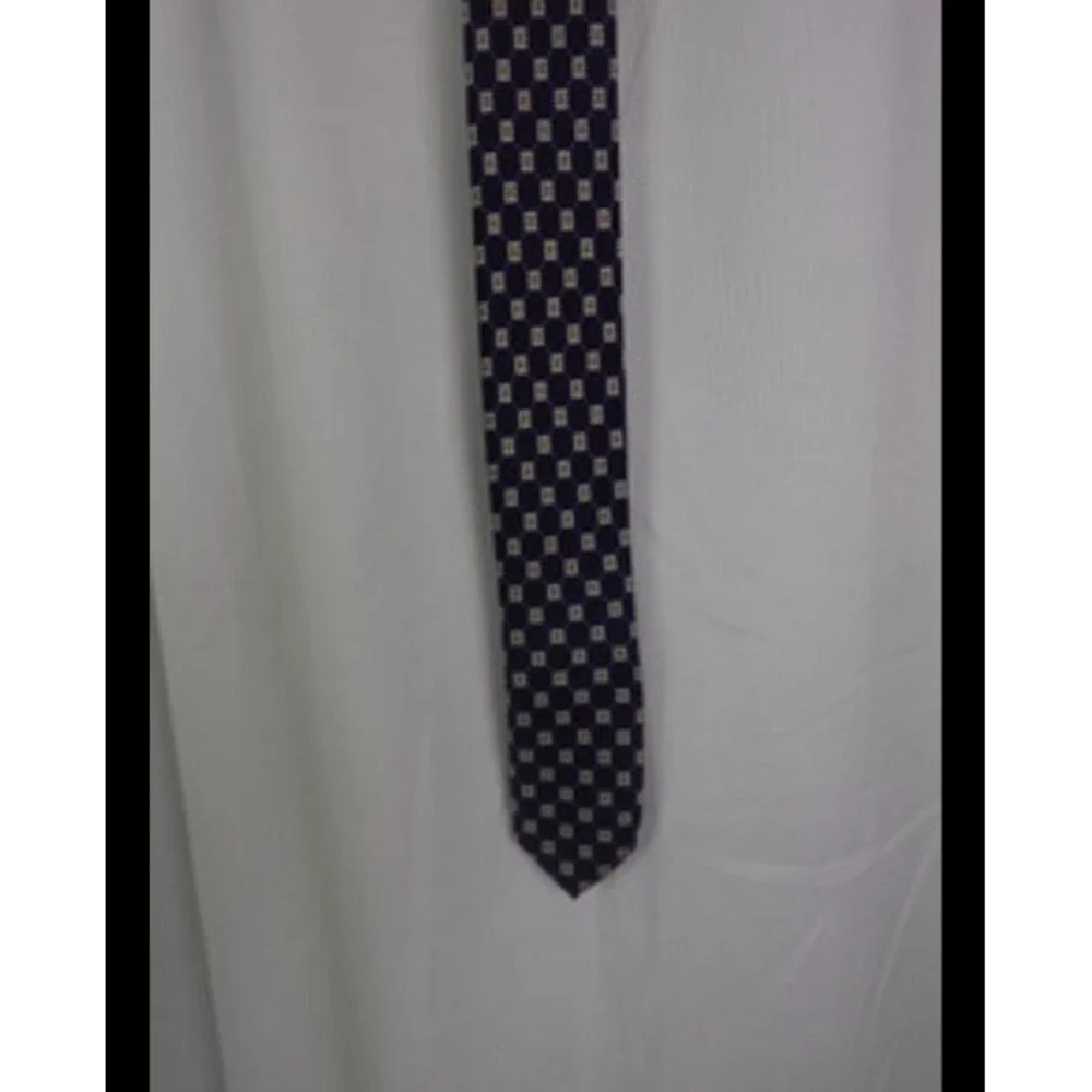 Fabris Venezia Tie‎ 100% Silk Navy Pattern Luxury Made in Italy Mens Necktie